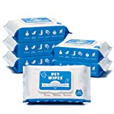 Tetesol Dog Wipes for Dogs Cats, All Purpose Cleaning Pet Wipes, Dog Ear Wipes, Quick Easy Grooming for Bums, Body, Paws, Eyes, for A Easy & Speedy Freshen-Up, 6 Travel Pack of 600 Wipes