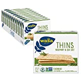 WASA THINS Rosemary and Sea Salt Flatbread Crackers, 6.7 Ounce, Non-GMO Project Verified Rosemary Crackers, No Saturated Fat (1.5g of total fat), 0g of Trans Fat, No Cholesterol (Pack of 10)