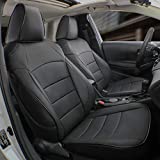 EKR Custom Fit Full Set Car Seat Covers for Select Toyota Camry L LE XLE 2012 2013 2014 2015 2016 2017 (Not for Hybrid) - Leatherette (Black)