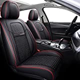 Coverado Car Seat Covers, Super Breathable Faux Leather Car Seat Cushions, Waterproof Auto Interiors Full Set, Universal Fit Most Vehicles, Sedans and SUVs, Black&Red Trim