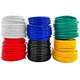 GS Power 100% Copper 14 AWG (American Wire Gauge) Automotive Primary Wire 6 Roll Color Combo (50 Feet Roll, 300 FT Total) for 12V Car Audio Video Trailer Harness Wiring (Also in 16 & 18 GA Combo)