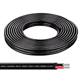 Geosiry Electrical Wire - 30Ft 14AWG Tinned Copper Hookup Wire, UL2464 2 Core Flexible Extension Power Cord for AutoInsulated Stranded Cable for Lighting Boat Marine Solar -Black (14AWG 30Ft)