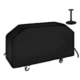 i COVER 36 inch Griddle Cover for Blackstone, 600D Heavy Duty Waterproof Canvas Flat Top Gas Grill Cover for Blackstone 36" Griddle Cooking Station for Camp Chef 600 Barbecue Cover with Support Pole