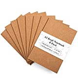 8 Pack A5 Kraft Notebooks, 60 Lined Blank Pages Travel Journal Bulk, Soft Cover Notebooks for Women Girls Students by Feela, Making Plans Writing Memos Office School Supplies, 8.3 X 5.5 in