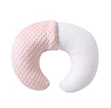 Nursing Pillow and Positioner, Breastfeeding, Bottle Feeding, Baby Sitting Support with Removable Ultra Soft Minky Cover, Tummy Time Support for Baby Boys and Girls (Lightpink)