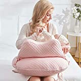WYXunPlanet Breastfeeding Pillows for Babies,Feeding Pillow, Breastfeeding Nursing Pillows, Baby Nursing Pillows and backrests, Can Change The Baby's Feeding Position(Pink)