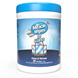 MiracleWipes for Glass, Disposable and Streak Free Cleaning Wipes for Mirrors, Windows, Kitchen, Home, and Auto - 60 Count