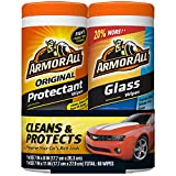 Protectant Wipes and Glass Wipes by Armor All, Car Cleaning Wipes and Car Glass Wipes, 30 Count Each, 2 Pack