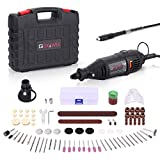 GOXAWEE Rotary Tool Kit with MultiPro Keyless Chuck and Flex Shaft - 140pcs Accessories Variable Speed Electric Drill Set for Handmade Crafting Projects and DIY Creations