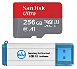 SanDisk 256GB SDXC Micro Ultra Memory Card Works with Samsung Galaxy S10, S10+, S10e Phone Class 10 (SDSQUAR-256G-GN6MN) Bundle with (1) Everything But Stromboli 3.0 Card Reader