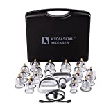 Myofascial Releaser Cupping Set -Cupping Set Massage Therapy Cups - 18 Multi Size Vacuum Cups, 2 Hand Pumps, Cupping Book -Cupping Therapy Set Suction Cups for Body, Cupping Kit for Massage Therapists