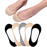 Ultra Low Cut Liner Socks Women No Show Non Slip Hidden Invisible for Flats Boat Shoes Footie Summer 5 Pairs