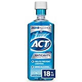 ACT Anticavity Zero Alcohol Fluoride Mouthwash 18 fl. oz., With Accurate Dosing Cup, Arctic Blast