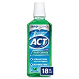 ACT Restoring Zero Alcohol Fluoride Mouthwash 18 fl. oz. Strengthens Tooth Enamel, Mint Burst