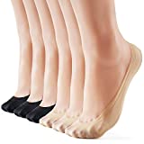 WISVOOO 3-6 Pairs No Show Socks Women Nylon Ultra Low Cut Non-Slip Thin Liner Socks Invisible Hidden Socks for Flats