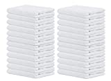 Terry Towels Salon White 24 Pack Hand Towels Set Pk 24 Cotton Saloon Towel-Ultra Soft Hand Towels-Gym Towel-(Pk 24, White)-16 x 27-Ringspun Cotton-Maximum Softness and Absorbency-Easy Care