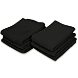 S&T INC. Microfiber Fitness Exercise Gym Towels, 360 GSM, 6 Pack, 16-Inch x 27-Inch (Honeycomb Black)