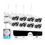 JOOAN 3MP Security Camera System Wireless,8-Channel NVR&8Pcs 1296P FHD (Clearer Than 1080P) Audio Record CCTV Cameras,Waterproof&Good Night Vision,Motion Alert(with 1TB Hard Drive)