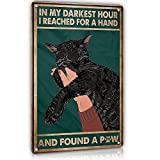 Vintage Black Cat Metal Tin Signs - In My Darkest Hour I Reached for A Hand and Found A Paw - Cat Wall Decor for Home Decor, Bedroom, Indoor&Outdoor, 12x8 Inches Cat Metal Sign Gift for Cat Lovers, Friends, Family, Women, Girl