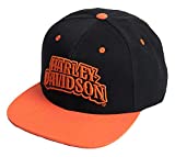 Harley-Davidson Men's Riding Out Snapback Flat Brim Baseball Cap - Black/Orange