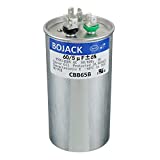 BOJACK 60+5uF 60/5MFD 5% 370V/440V CBB65 Dual Run Circular Start Capacitor for AC Motor Run or Fan Start or Condenser Straight