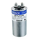 BOJACK 45+5uF 45/5MFD 6% 370V CBB65 Dual Run Circular Start Capacitor for AC Motor Run or Fan Start or Condenser Straight