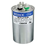 BOJACK 50+5uF 50/5MFD 6% 370V/440V CBB65 Dual Run Circular Start Capacitor for AC Motor Run or Fan Start or Condenser Straight