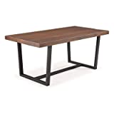 Walker Edison Andre Modern Solid Wood Dining Table, 72 Inch, Mahogany