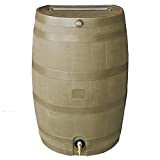 RTS Home Accents 50-Gallon Rain Water Collection Barrel with Brass Spigot, Tan