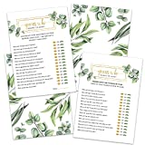 Hat Acrobat Baby Shower Game Guess Who Cards - 50 Double Sided Cute Greenery Baby Shower Games (50)