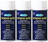 Farnam 3 Pack of Wound-Kote, 5 Ounces each, Blue Lotion Spray Wound Dressing for Horses Ponies Cattle and Dogs