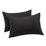 Amazon Basics Lightweight Super Soft Easy Care Microfiber Pillowcases - 2-Pack, Standard, Black