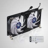TITAN- 12V DC Double Rack Mount Ventilation Cooling Fan for Fridge Vent and Ventilation Grille with Speed Controller (120mm)
