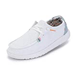 Hey Dude Women's Wendy Boho White Crochet Size 8 | Womens Shoes | Womens Lace Up Loafers | Comfortable & Light-Weight