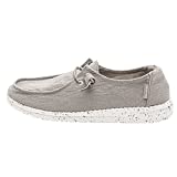Hey Dude Women's Wendy Grey Size 7 | Womens Shoes | Womens Lace Up Loafers | Comfortable & Light-Weight