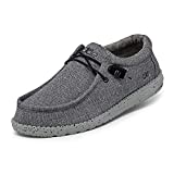 Hey Dude Men's Wally L Stretch Steel Size 11 | Mens Shoes | Men's Lace Up Loafers | Comfortable & Light-Weight