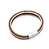 crintiff - Horsehair Bracelet Square Braided for Men and Women - Collection Rodeo - Color Brown - Size 7.1/7.5in - Medium