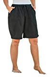 Swimsuits For All Women's Plus Size Taslon&Reg Coverup Board Shorts with Built-in Brief Swimsuit Bottoms - 26/28, Black