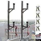 NIXFACE Enclosed Trailer Ladder Rack mounts to The Exterior Side Wall,Carry 2 or 1 Ladders