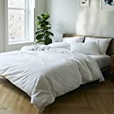 Brooklinen Luxe Core Sheet Set for King Size Bed, Solid White - 4 Piece Set (1 Fitted Sheet, 1 Flat Sheet + 2 Pillowcases)