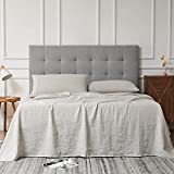 Linen Sheets King Size 100% French Natural Flax with Stone Washed 16 Inch Deep Ultra Breathable 100% Recyclable(1 Flat, 1 Fitted Sheet and 2 Pillowcases Natural Linen King)