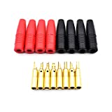 8 Pcs Gold Plate Insulated 4mm Banana Female Jack Socket Plug Adapter Solder Type for Male Banana Plug Cable Connector