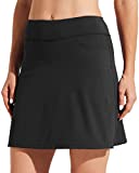 Willit Women's 17" Golf Tennis Skort Skirts High Waisted Athletic Running Workout Active Skirts with Pockets Black L