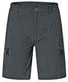 Rdruko Men's Stretchy Quick Dry Cargo Shorts Hiking Cycling Camping Travel Shorts with 6 Pockets(Dark Grey, US 38)