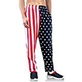 bopika Men s Beach Pants American Flag Pants Mens Sport Sweatpants Baggy Pants (Red, XXL)