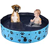 Foldable Dog Pet Bath Pool, Portable Kiddie Pool for Kids, Collapsible Dog Pet Bathing Tub for Dogs and Cats (32inch.D x 8inch.H)