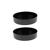 Fityle 2Pcs Black Diameter 33cm ~Japanese Ikebana Flower Vase -Round Shaped Plastic Suiban Pot Tray Container