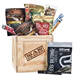 Exotic Meats Crate  Includes 10 Rare Jerky Flavors Like Venison, Wild Boar, Elk and More  Ships In A Sealed Wooden Crate With A Laser-Etched Crowbar  Ultimate Gift For Meat Lovers