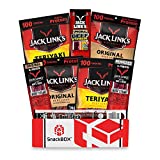 Jack Link's Beef Jerky Care Package | Gift Basket | Snack BOX (8 Items) Great for Fathers Day, Date Night, College, Gift for Guys, Camping, Hunting and Much more! | by SnackBOX