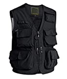 Fishing Vest for Men with Pockets Athletic Vest Black Vest Casual Work Vest Travel Vest for Men Multi-Pockets Summer Outdoor Vest